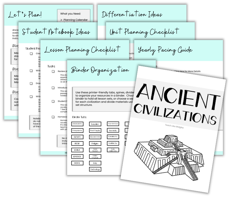 Ancient Civilizations Lesson Sets by Teach Like Midgley