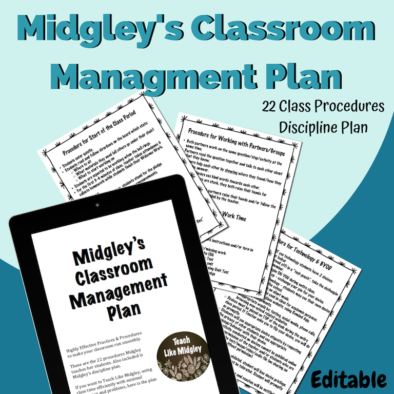 Midgley's Classroom Management Plan