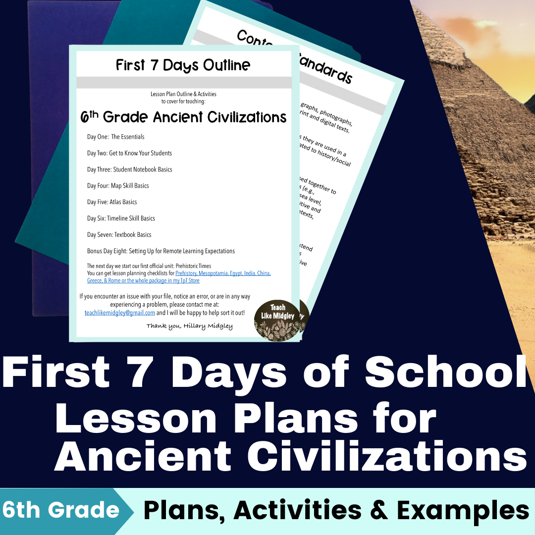 First 7 Days of School: Ancient History Lesson Plans