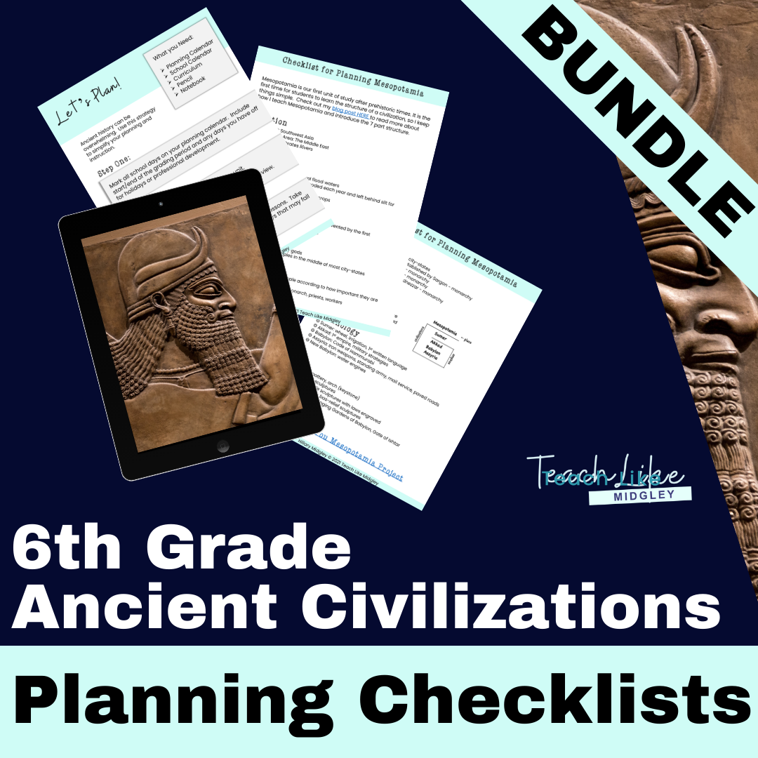 Ancient Civilizations Planning Checklist Bundle