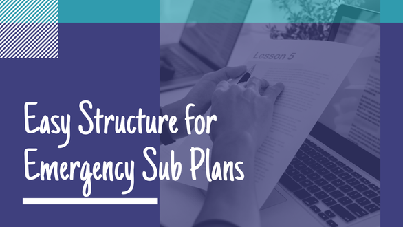 Emergency Sub Plan Template for Middle School