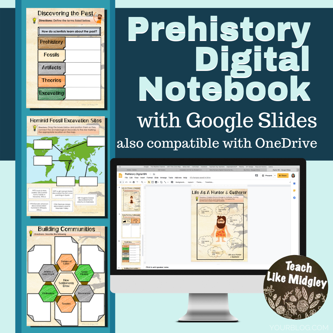 Prehistory Digital Notebook Activities | Teach Like Midgley
