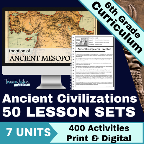 Ancient History Lesson Set Bundle - 6th Grade Curriculum 7 Units